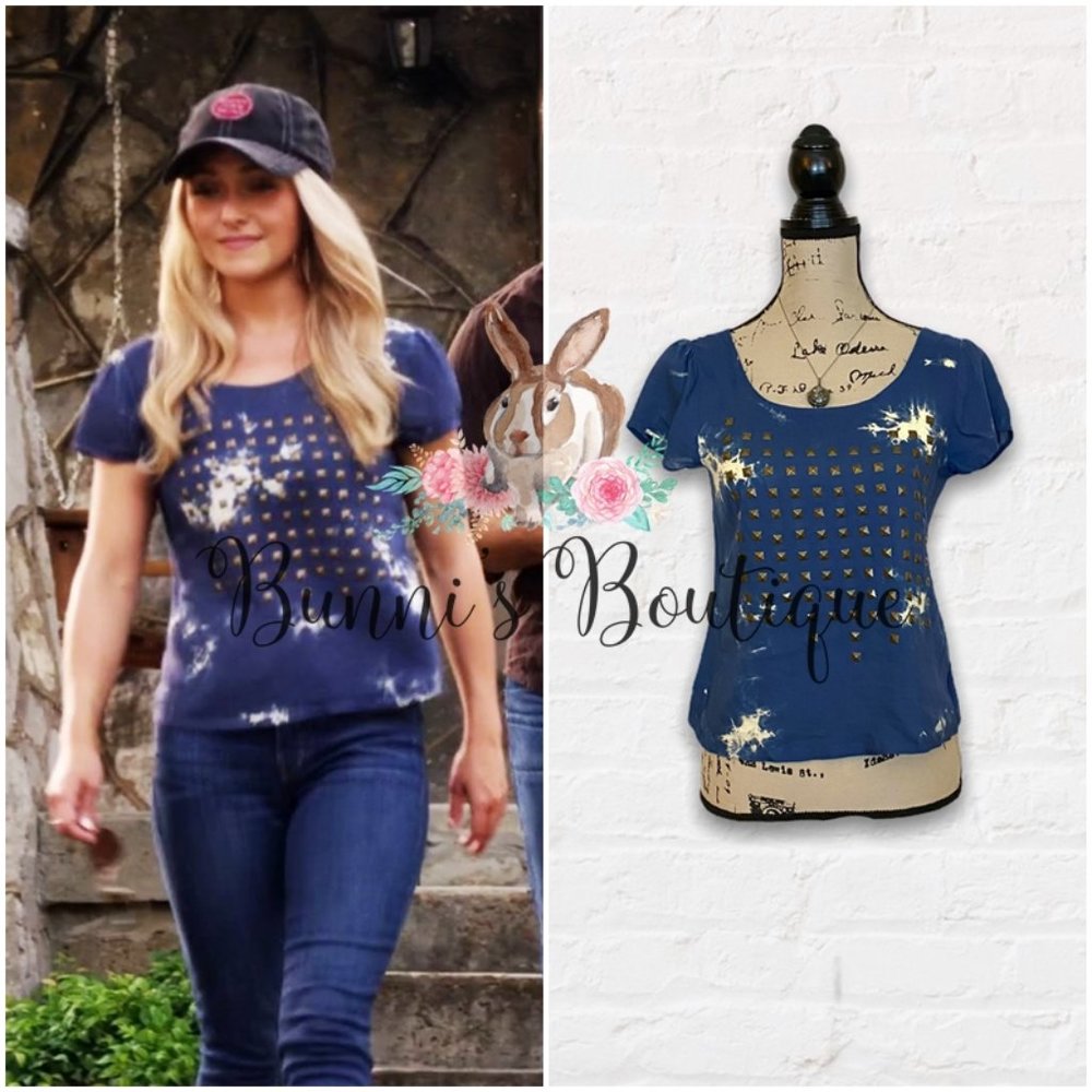 Juliette Barnes' Lucca Couture Studded Tie-Dye Top